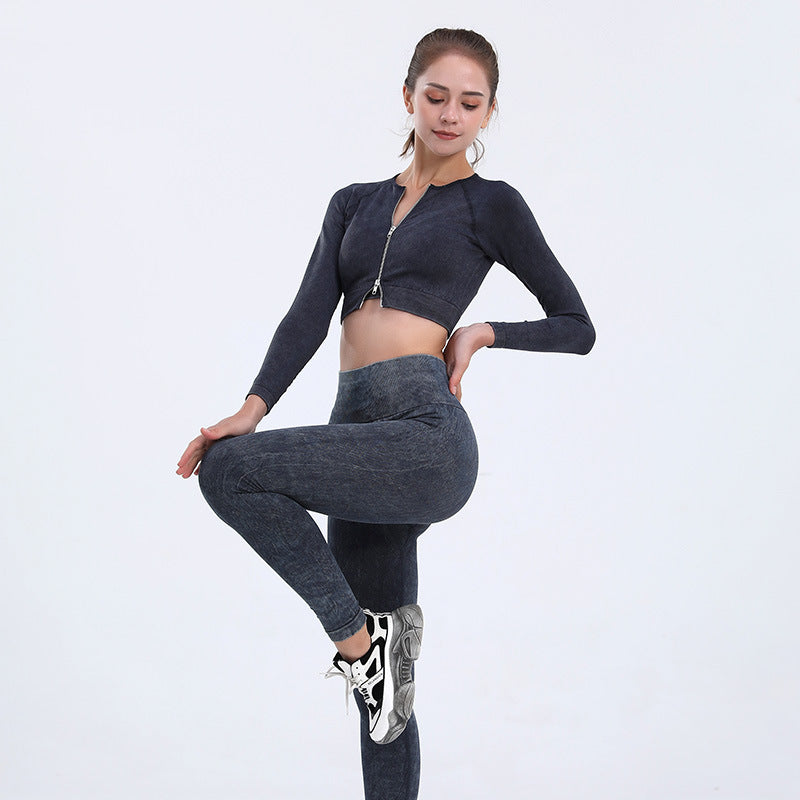 3 Piece High Waist Hip Push Pants Gym Suit Seamless Zipper Sports Yoga Fitness Shaping Activewear The Clothing Company Sydney