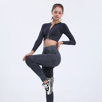 3 Piece High Waist Hip Push Pants Gym Suit Seamless Zipper Sports Yoga Fitness Shaping Activewear The Clothing Company Sydney