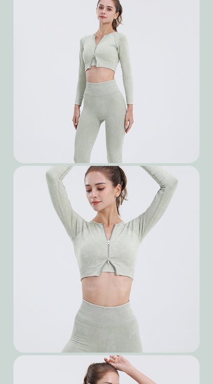 3 Piece High Waist Hip Push Pants Gym Suit Seamless Zipper Sports Yoga Fitness Shaping Activewear The Clothing Company Sydney