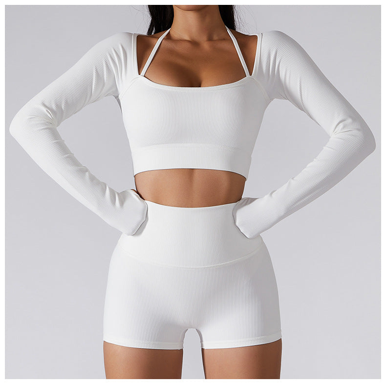 Long Sleeve Yoga With Chest Pads Quick Dry Fitness Clothes Gym Tight Sports Yoga Crop Top The Clothing Company Sydney