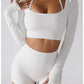 Long Sleeve Yoga With Chest Pads Quick Dry Fitness Clothes Gym Tight Sports Yoga Crop Top The Clothing Company Sydney
