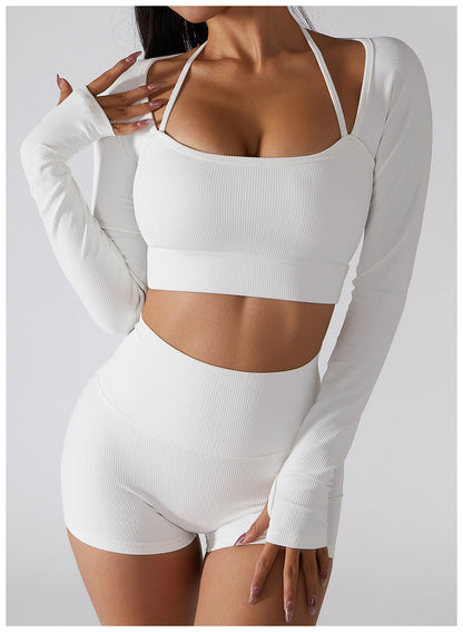Long Sleeve Yoga With Chest Pads Quick Dry Fitness Clothes Gym Tight Sports Yoga Crop Top The Clothing Company Sydney