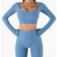 Long Sleeve Yoga With Chest Pads Quick Dry Fitness Clothes Gym Tight Sports Yoga Crop Top The Clothing Company Sydney