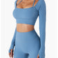Long Sleeve Yoga With Chest Pads Quick Dry Fitness Clothes Gym Tight Sports Yoga Crop Top The Clothing Company Sydney