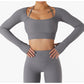 Long Sleeve Yoga With Chest Pads Quick Dry Fitness Clothes Gym Tight Sports Yoga Crop Top The Clothing Company Sydney