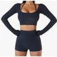 Long Sleeve Yoga With Chest Pads Quick Dry Fitness Clothes Gym Tight Sports Yoga Crop Top The Clothing Company Sydney