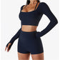 Long Sleeve Yoga With Chest Pads Quick Dry Fitness Clothes Gym Tight Sports Yoga Crop Top The Clothing Company Sydney