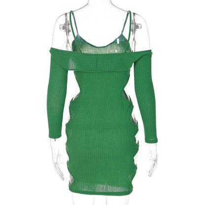 2 Piece Set Cut Out Long Sleeve Knit Clubwear Bodycon Mini Dress The Clothing Company Sydney