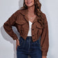 Autumn Spring Short Jacket Loose Turn Down Collar Long Sleeve Corduroy Coat  Outerwear The Clothing Company Sydney