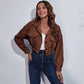 Autumn Spring Short Jacket Loose Turn Down Collar Long Sleeve Corduroy Coat  Outerwear The Clothing Company Sydney