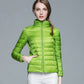 Ladies Stand Collar Duck Down Ultra Light Slim Long Sleeve Parka Puffer Jacket The Clothing Company Sydney