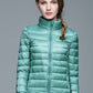 Ladies Stand Collar Duck Down Ultra Light Slim Long Sleeve Parka Puffer Jacket The Clothing Company Sydney