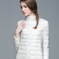 Ladies Stand Collar Duck Down Ultra Light Slim Long Sleeve Parka Puffer Jacket The Clothing Company Sydney