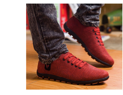 Breathable Mens Casual Low Lace-up Canvas Flat Shoes The Clothing Company Sydney
