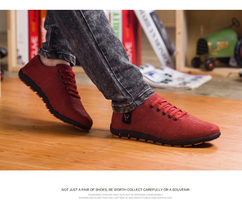 Breathable Mens Casual Low Lace-up Canvas Flat Shoes The Clothing Company Sydney