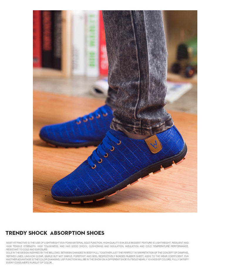 Breathable Mens Casual Low Lace-up Canvas Flat Shoes The Clothing Company Sydney