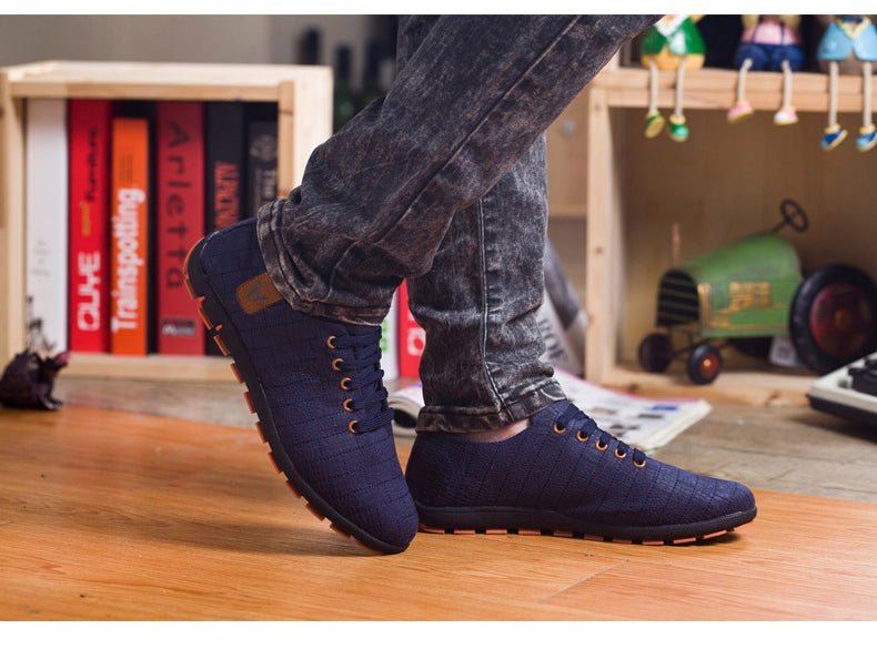 Breathable Mens Casual Low Lace-up Canvas Flat Shoes The Clothing Company Sydney