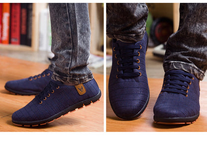 Breathable Mens Casual Low Lace-up Canvas Flat Shoes The Clothing Company Sydney