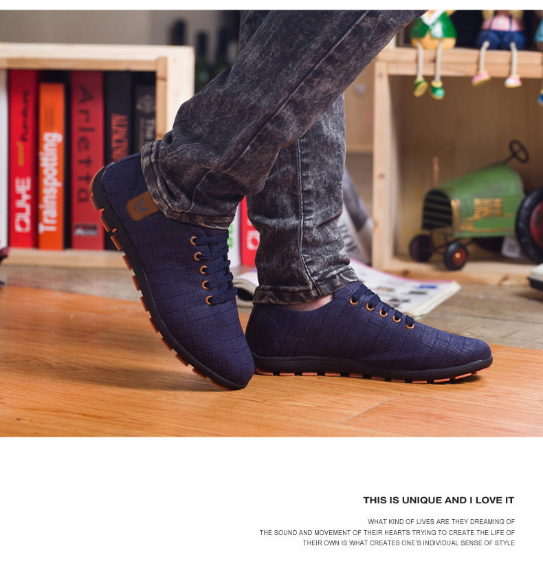 Breathable Mens Casual Low Lace-up Canvas Flat Shoes The Clothing Company Sydney