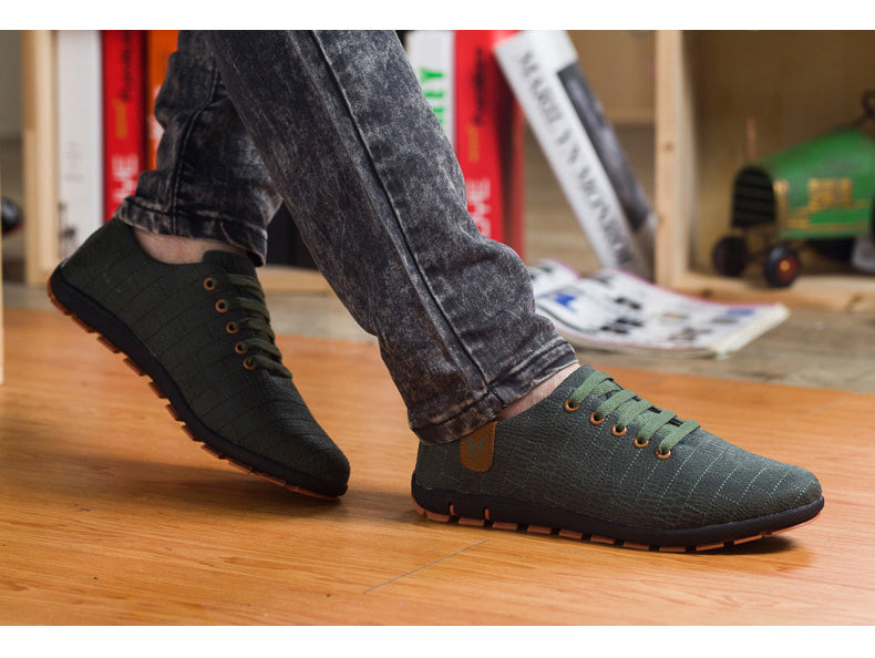 Breathable Mens Casual Low Lace-up Canvas Flat Shoes The Clothing Company Sydney