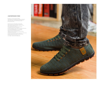 Breathable Mens Casual Low Lace-up Canvas Flat Shoes The Clothing Company Sydney