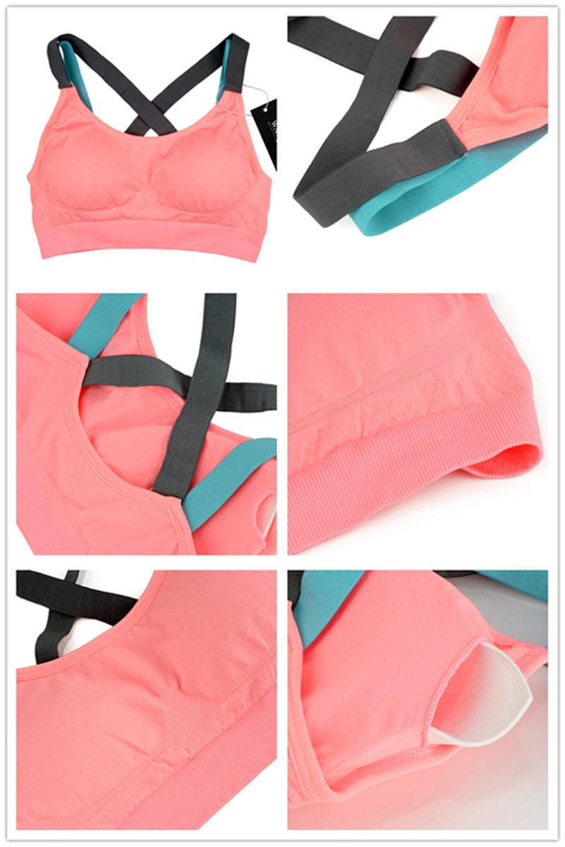 Cross Strap Back Women Sports Bra,Professional Quick Dry Padded Shockproof Gym Fitness Running Yoga Sport Brassiere Top The Clothing Company Sydney