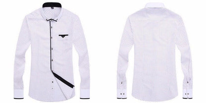 Mens Formal Business Long Sleeved Slim Fit Printed Shirt The Clothing Company Sydney