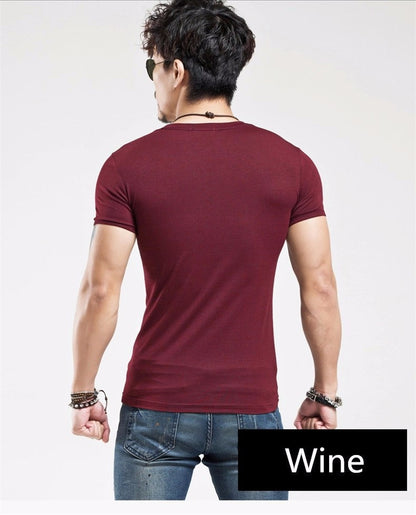 Elastic V neck Casual Mens T Shirt in 20 Colours The Clothing Company Sydney
