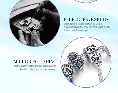 Fashion Jewelry Silver Charms Bracelet & Bangles With Queen Crown Beads Bracelet The Clothing Company Sydney