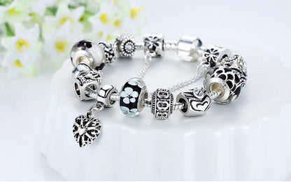 Fashion Jewelry Silver Charms Bracelet & Bangles With Queen Crown Beads Bracelet The Clothing Company Sydney