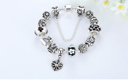 Fashion Jewelry Silver Charms Bracelet & Bangles With Queen Crown Beads Bracelet The Clothing Company Sydney