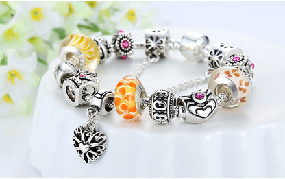 Fashion Jewelry Silver Charms Bracelet & Bangles With Queen Crown Beads Bracelet The Clothing Company Sydney