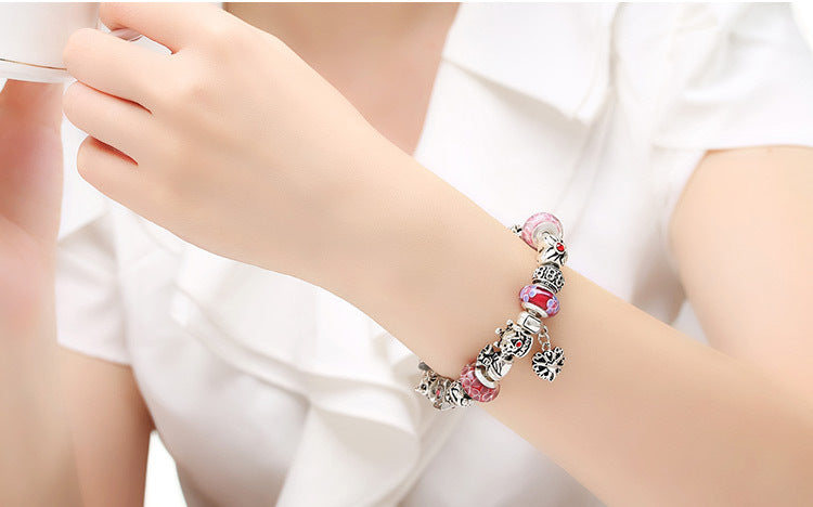 Fashion Jewelry Silver Charms Bracelet & Bangles With Queen Crown Beads Bracelet The Clothing Company Sydney