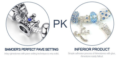 Fashion Jewelry Silver Charms Bracelet & Bangles With Queen Crown Beads Bracelet The Clothing Company Sydney