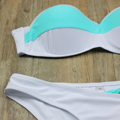 Two Piece Low Waist Bandeau Padded Low Waist Brazilian Bikini Swimwear Set (Plus Size) The Clothing Company Sydney