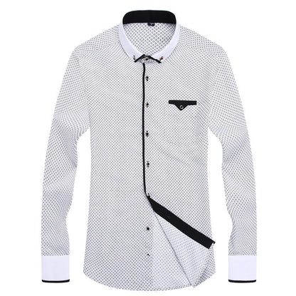 Mens Formal Business Long Sleeved Slim Fit Printed Shirt The Clothing Company Sydney