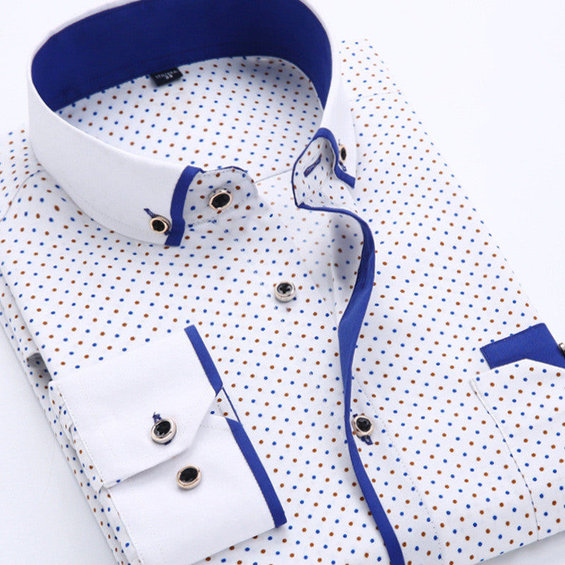 Mens Formal Business Long Sleeved Slim Fit Printed Shirt The Clothing Company Sydney