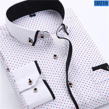 Mens Formal Business Long Sleeved Slim Fit Printed Shirt The Clothing Company Sydney