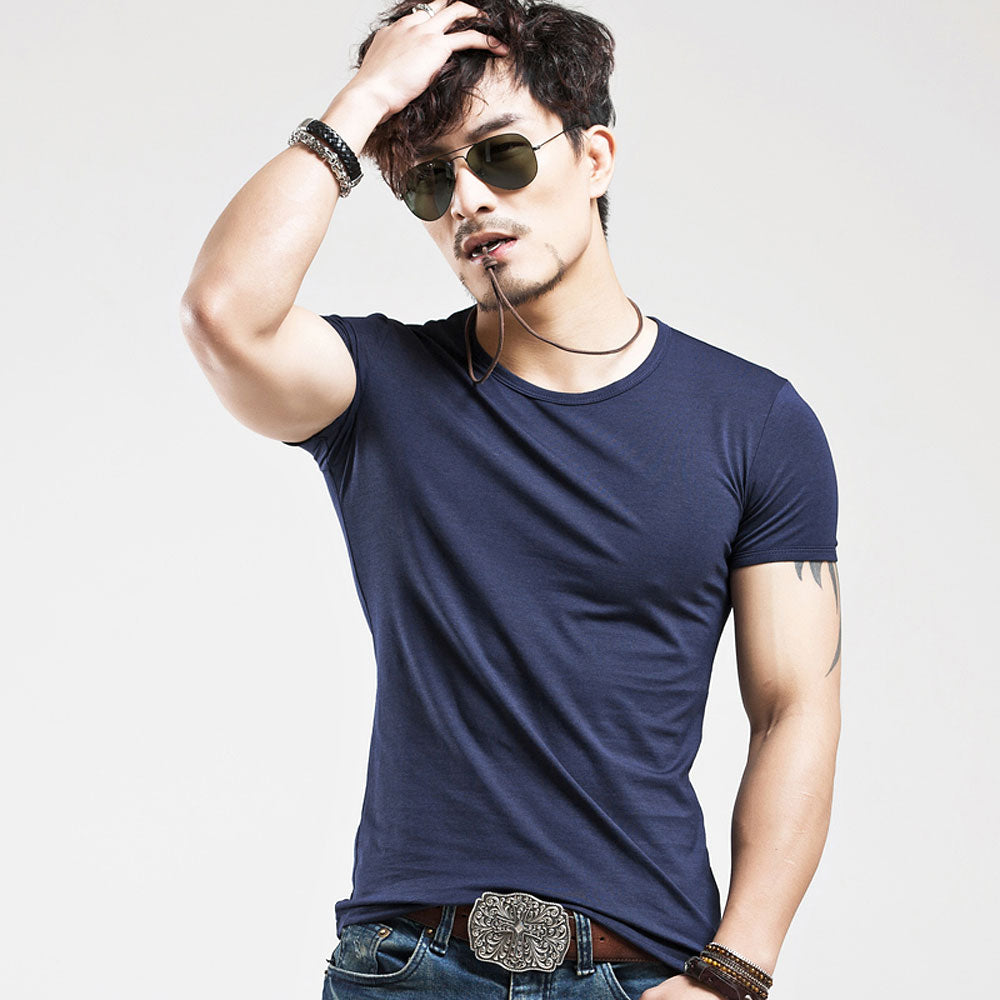 Elastic V neck Casual Mens T Shirt in 20 Colours The Clothing Company Sydney