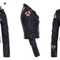 Embroidered Floral Faux Leather Jacket Outerwear The Clothing Company Sydney