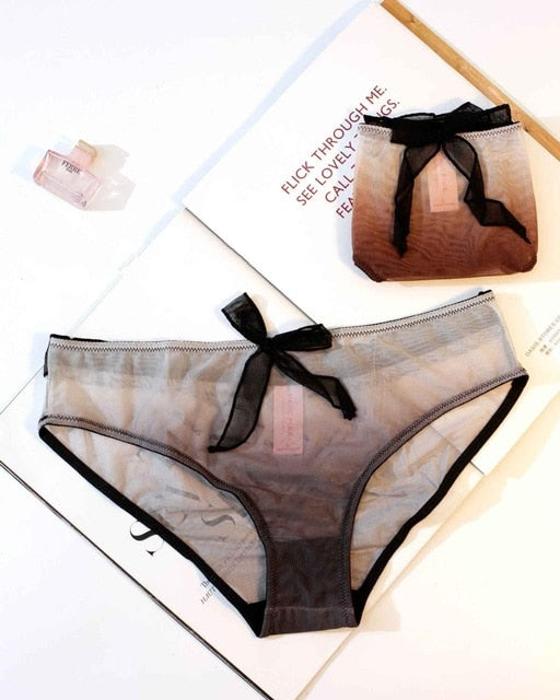 Bow Sweet Transparent Panties Soft Breathable Cute Underwear Ladies Cotton Briefs Gradient  Sexy Panties The Clothing Company Sydney