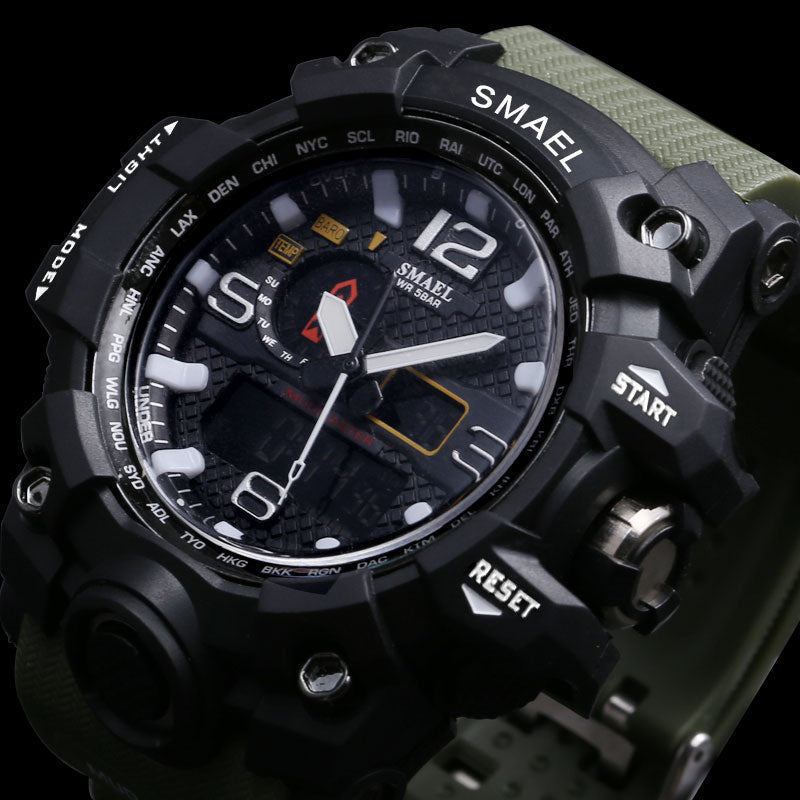 Mens Sports Dual Display Analog Digital LED Electronic Quartz Wristwatches Waterproof Swimming Military Watch The Clothing Company Sydney