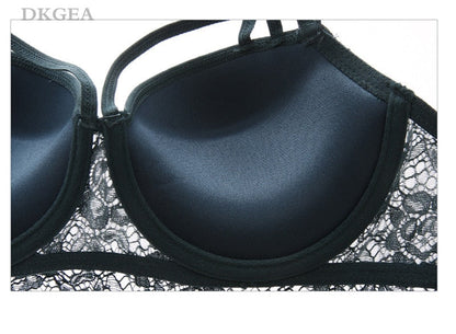 2 Piece Push-up Bra  3/4 Cup  Lace Deep V Brassiere and Panty Lingerie Set The Clothing Company Sydney