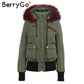 Hooded Fur Waist Length Zipper Front Bomber Jacket in 3 Colours The Clothing Company Sydney