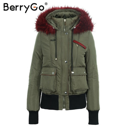 Hooded Fur Waist Length Zipper Front Bomber Jacket in 3 Colours The Clothing Company Sydney
