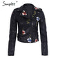 Embroidered Floral Faux Leather Jacket Outerwear The Clothing Company Sydney