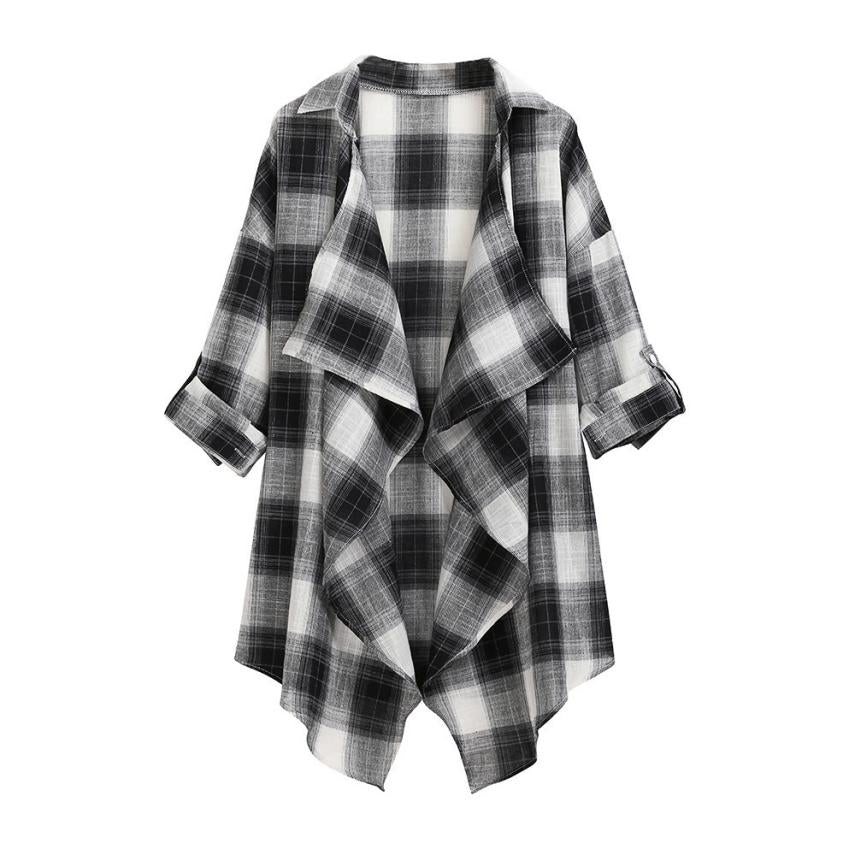 Autumn Irregular Lattice Print Ladies  Outerwear Cardigan Jacket The Clothing Company Sydney