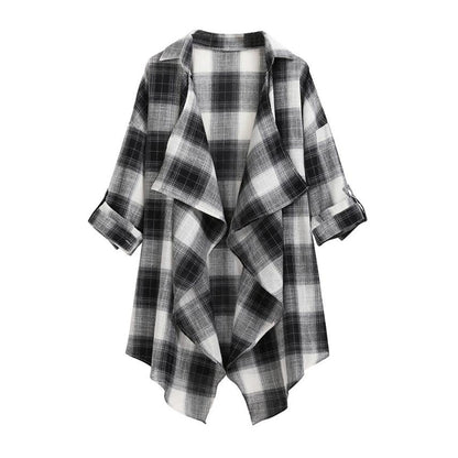Autumn Irregular Lattice Print Ladies  Outerwear Cardigan Jacket The Clothing Company Sydney