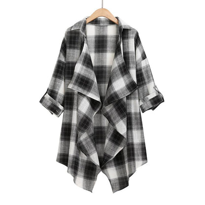 Autumn Irregular Lattice Print Ladies  Outerwear Cardigan Jacket The Clothing Company Sydney