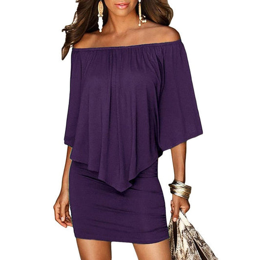 Army green Slash Neck Mini Off Shoulder Sexy Beach Casual Dress The Clothing Company Sydney